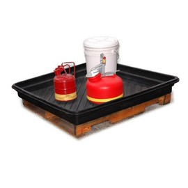 UltraTech 1035 Polyethylene Ultra-Utility Tray, 27 Gallon Capacity, 40" Length x 40" Width x 5" Height, Black