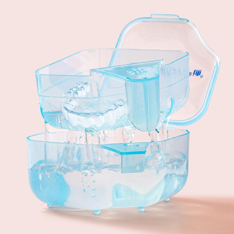 YANDY Denture Bath Box Cup, Complete Clean Care for Dentures,