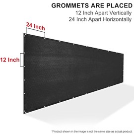 SHADEWIZ 4' x 106' Custom Size Black Privacy Screen Fence Cover Heavy Duty Fencing Mesh with Zip Tie for Deck, Patio, Backyard, Outdoor Pool, Porch, Railing - We Can Make Custom Sizes