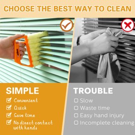 10 Pcs Venetian Window Blind Cleaner Duster Tool Set, Mini Blind Cleaner Duster Brush, Hand Held Air Conditioner Shutters Duster, Dirt Cleaner for Blind, Fan, Air Conditioner, Window Groove Gap (Blue)