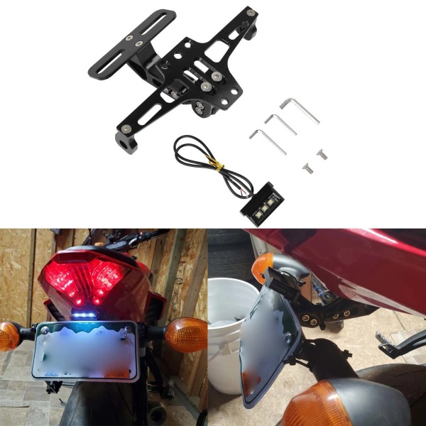 KEEPDSGN Motorcycle License Plate Holder Bracket with LED For Yamaha