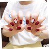 Mikinona Diy False Nails Set 24pcs Red Nail Stickers Girls