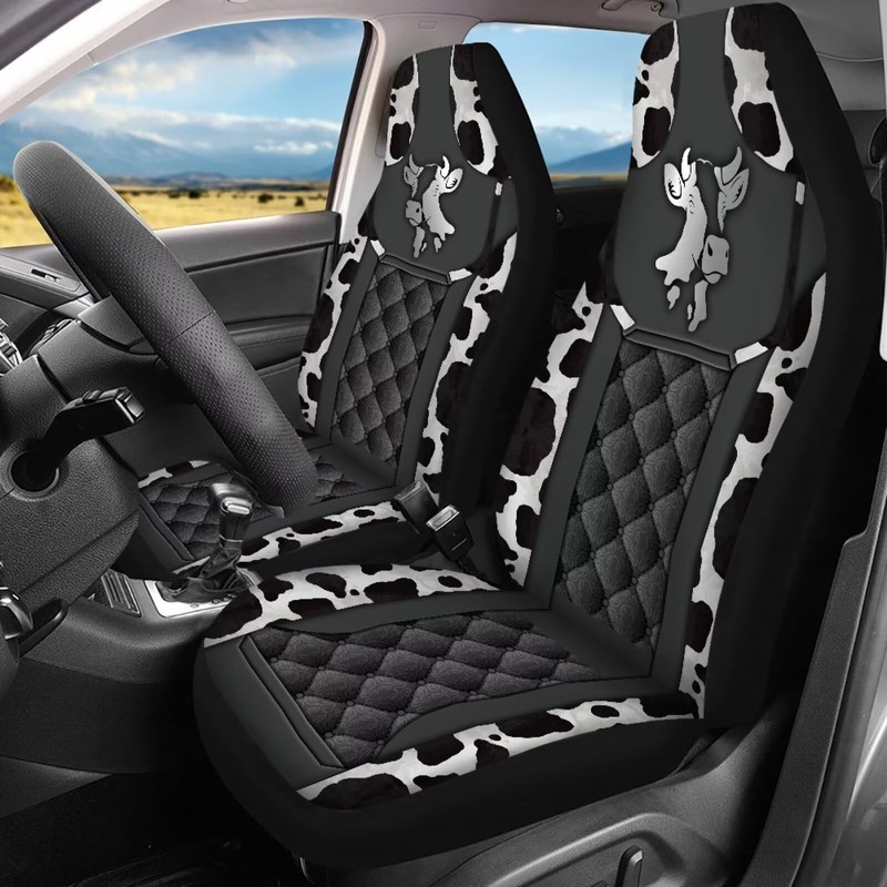 Howilath Cow Print 4 Pieces Car Seat Covers Full Set