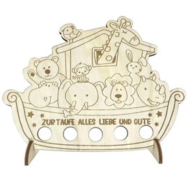 1 set of Noah's Ark made of wood, money gifts for christening girls and boys, gold gifts for confirmation, money gifts for christening girls and boys, christening wish grantor