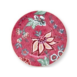 Pip Studio Flower Festival 51001294 Pastry Plate Dark Pink 17 cm (Pack of 1)