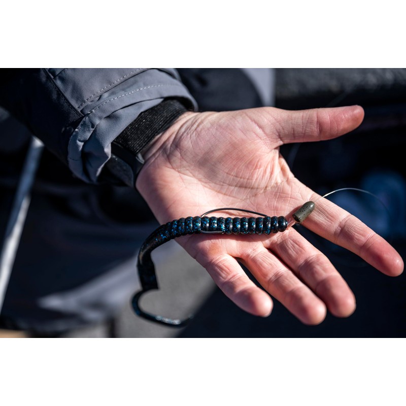 Berkley PowerBait® Power Worm Fishing Bait, Blue Fleck, 10in |