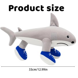Italian Brainrot Shark Plush, 33cm Soft Stuffed Animal Toy for Collectors, Viral Brainrot Gift for Boys and Girls, Fun and Huggable Shark Toy