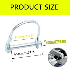 Ruidee 5 Pcs Wire Lock Pin 6x45mm Shaft Locking Pin Trailers Lock Hitch Pto Pin Round Loop Wire Pin Heavy Duty Coupler Pin (DSX/6x45mm)