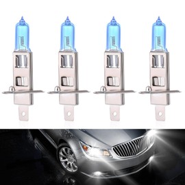 Anyhut 4 PCS H1 Fog Light Bulb, Ultra-White 12V 100W H1 Bulb, Car Xenon Light Bulbs for High Beam Lights Replacement Kit, Universal for Most Cars, Suvs and Vans (White)