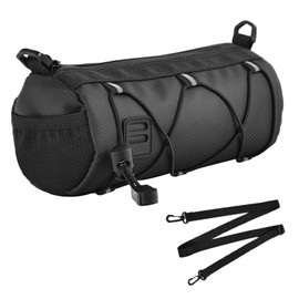 Pummny Sacoche de Guidon de Vélo, Sacoche Cadre Velo Étanche, Sac Avant à Bandoulière Pour Vélo de Route, Avec Bandoulière, Multifonctionnelle, Étanche, Pour Vélo de Course, Black