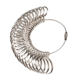 Meowoo Metal Ring Sizer Measuring Tool with Magnifier, Metal Ring Guage for Ring Measurer and Ring Sizer Clear and Intuitive Reading. Plastic Ring Sizer with Lens, 1-17