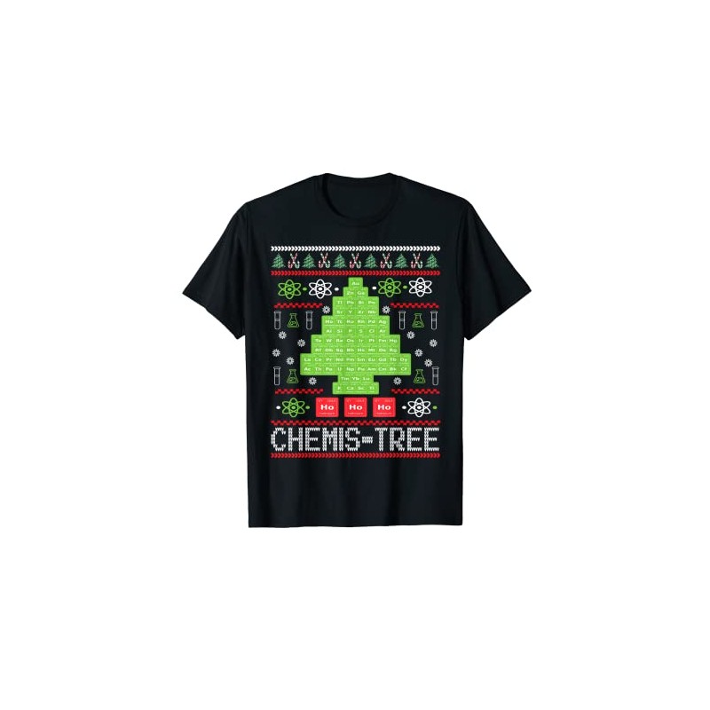 Chemistree Ugly Christmas Jumper Science Chemistry 2021 T-Shirt, black, s