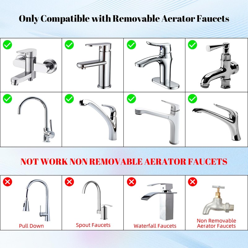 Hibbent Dual-function Metal Faucet Aerator, 2-Flow Big Angle Rotate Kitchen