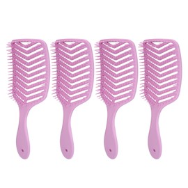 4pcs Hair Detangling Brush Hollow Out V Shaped Vented Hair Styling Comb for Dry Wet Use