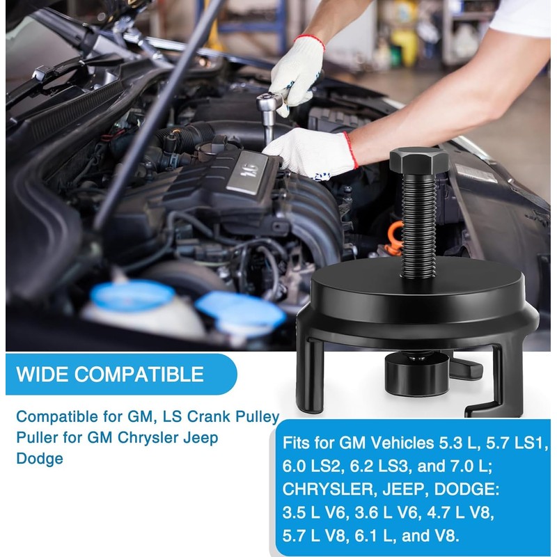 25264 Harmonic Balancer Puller for GM, LS Crank Pulley Puller