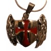 CHMO Knights Templar Shield Cross Angel Wings Pendant Necklace