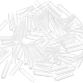 50Pcs Clear Screw Thread Protectors, 1.2mm ID Round Rubber End Caps, Clear PVC Vinyl Bolt Cap Cover for Wires, Screws, Tubes