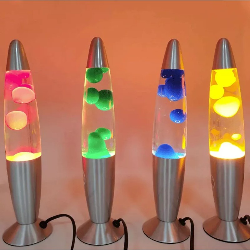 Lampara Lava Gris Varios Colores 41cm Decorar Casa Oficina