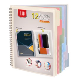 H4D 12 Pocket Morandi Color Spiral Multi Pocket Folder Poly Project Organizer