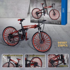 Technik Bicycle Building Blocks Kit, 258 Pieces, Off Road Bicycle Model Construction Set, Mountain Bike Downhill Bike Model Building Kit, Bicycle Toy for Children Adults (941007)