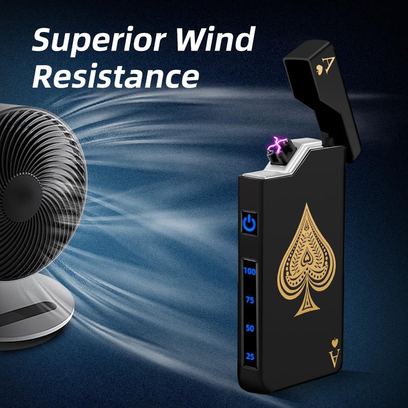 LcFun Electric Lighter Rechargeable USB, Dual Arc Plasma Lighter, Windproof