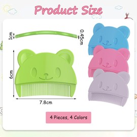 4 Pieces of Bear Fetal Hair Comb, Cradle Hat Comb, Cute Tooth Comb, Baby Numbers, Simple Plastic Hair Comb, Newborn Hair Comb.