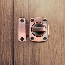 QWORK® Door Latch Anti-Theft Interior Door, Stainless Steel Rotating Latch Door Lock for Bathroom Door, Cabinet Door, Red Bronze