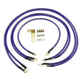 Car Grounding Wire Kit,5 in 1 Universal PVC Grounding Wire System Kit,Ground Automotive Grounding Kit for Car Truck (Blue)