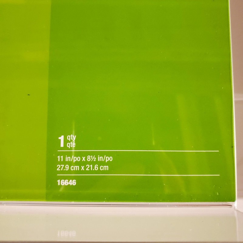 Staples Clear Acrylic 11"W x 8.5"H Horizontal Document Display Holder