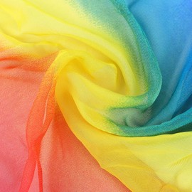 GoGou Scarf for Women Chiffon Scarfs Lightweight Rainbow Scarf Shawl Head Scarves Wrap for Spring Summer Autumn Winter(Rainbow)