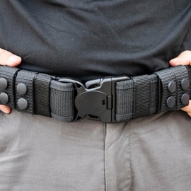 ZGJINLONG duty belt 2" Police Tactical Utility Belt Security Law Enforcement Belts with 4 Belt Keepers（Medium）