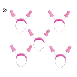 JGA Headdress Pink | Joke Item Stag Party | Hen Party Hair Accessories Bride | Bridesmaid Decoration | Pink Bride | Gift Birthday | Girls Night | Party Evening (5)