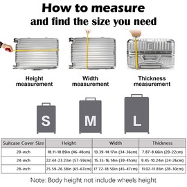 Chostky Suitcase Cover, Clear PVC Luggage Protector, Transparent Luggage Cover with 3 Luggage Tags, Waterproof Luggage Protection Cover Without Removal for Suitcases, Cycling Luggage, transparent