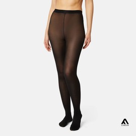 FM London (5-Pack) Tights for Women - Comfortable Women's Tights with Stretch Fit Design, Black, M