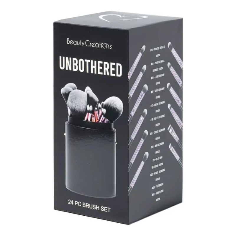 Set Pro 24 Brochas + Estuche Cilindro Jumbo Beauty Creations