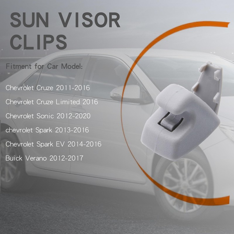 Sun Visor Clips Compatible with Chevy Silverado 1500 Cruze Sonic