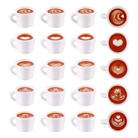 Boutigem 20Pcs Coffee Cup Resin Charms Latte Dangle Pendants Hot Drink Hanging Ornament 13.5-14mm for DIY Craft Earring Bracelet Necklace Jewelry Making Bulk, Resin, No Gemstone