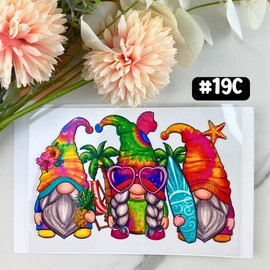 UV DTF DECALS, 4" height, Cup Decals, Cup Stickers, Cup Decor:_#20 - Hippie Gnome