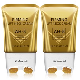 2 Pack AH-8 Firming Neck Cream, Neck Creams for Tightening and Firming with Double Massage Rollers - Reduces Wrinkles Fine Lines And Double Chin, Moisturizes & Tightens Skin, Improves Elasticity, 120g