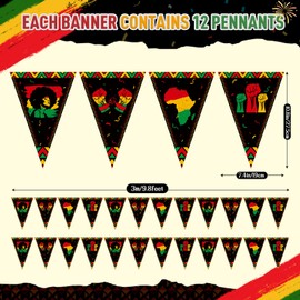 Hestya 5 Pcs Black History Month Pennant Banner Africa American Party Decoration BHM Party Triangle Banner Flags Juneteenth Pennant Bunting for Freedom June 19th Black History Month Party Supplies