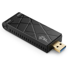WLAN USB 3.0 Stick 1200 Mbps @ 5 GHz (600 Mbps @ 2.4 GHz) - CSL AX-1800 - Realtek RTL8832AU Chipset, IEEE 802.11 a/b/g/n/ac/ax, WEP, WPA, WPA2, WPA3, AES, WiFi 6