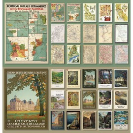 120 Sheets Scrapbooking Paper, Scrapbook Paper Vintage, Decorative Vintage Craft Paper, Scrapbooking Stickers Vintage for Writing/Album/Drawing/Travel Diary (Travel Journal)