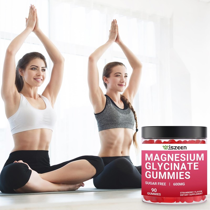 Wiszeen Magnesium Glycinate Gummies - 60 Servings - Magnesium Potassium