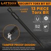 Torx Bit Set, LATTOOK 13-Piece Security Tamper Proof Torx Star