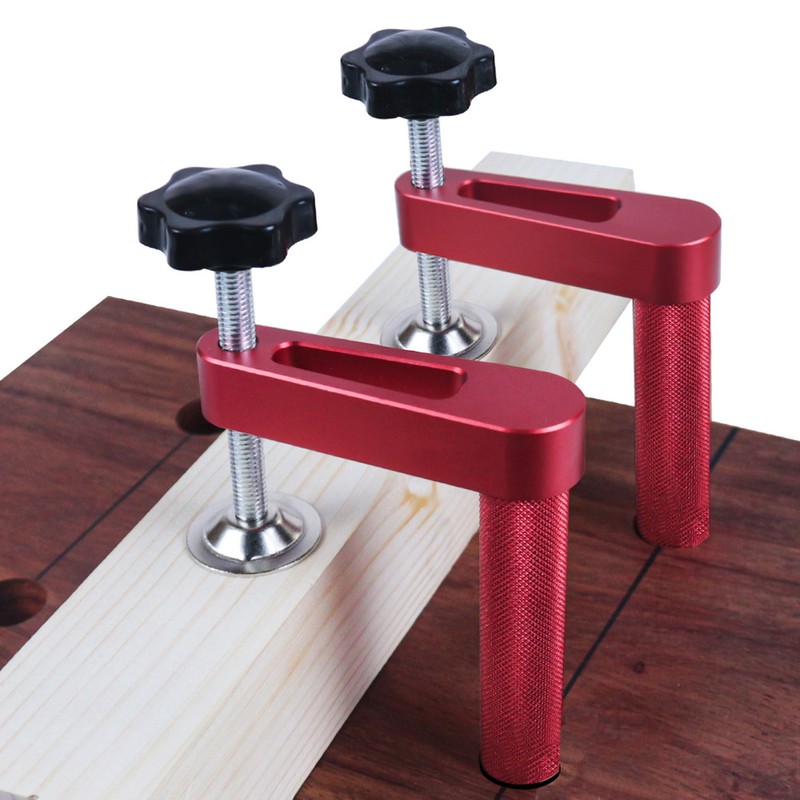 2Pcs Bench Dog Clamp Aluminum Alloy Hold Down Bench Hole