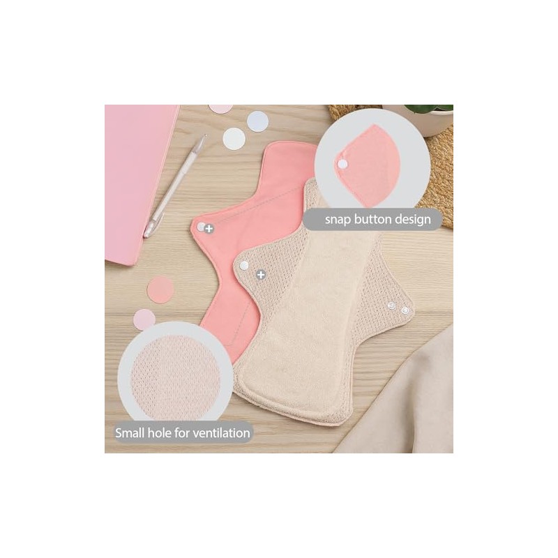 AIO Compresas menstruales de tela reutilizables y lavables, 5 unidades,