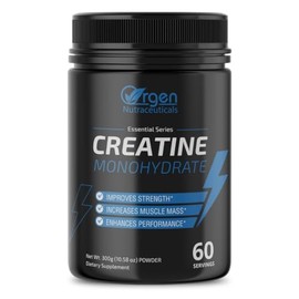 Orgen Nutraceuticals Creatine Monohydrate Powder Supplement, Creatine Powder - Unflavored & Gluten Free, Micronized Creatine for Women & Men, 5g (5000mg) per Servings, 60 Servings