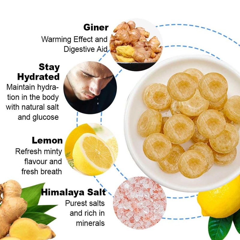 Ginger And Lemon Candy: Made from Natural Himalaya Salt (15g