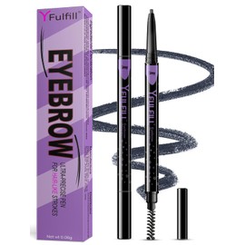 Yfulfill Grey Eyebrow Pencils for Older Women, Soft Eyebrow Pencils for Women Gray Waterproof, Eye Brow Pen for Gray Hair