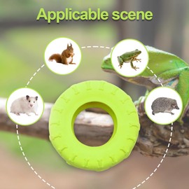 TUICARE 4 PCS Tree Frog Toy Tire Swing Tree Frog Habitat Miniature Tire Swing with 6 Hook Frog Tank Accessories Terrarium Decor Frog Climbing Swing Reptile Amphibian Crustacean Climbing Toy, green